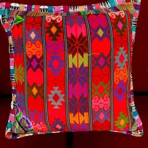 4 Guatemalteco cushion covers made of huipil and hand embroidered.